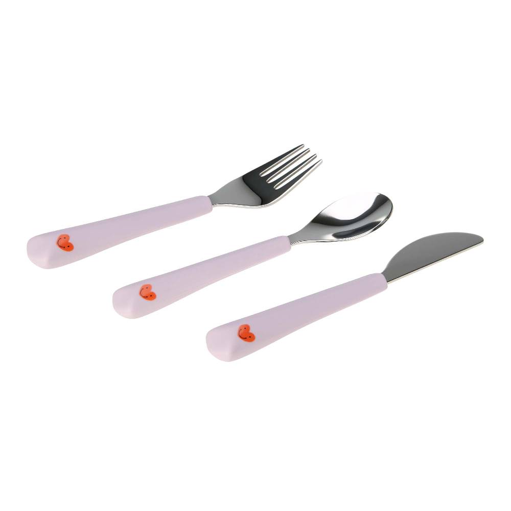 Lässig Kinderbesteck Set (Gabel, Löffel, Messer) - Happy Rascals, Herz Nur noch ein Tag übrig