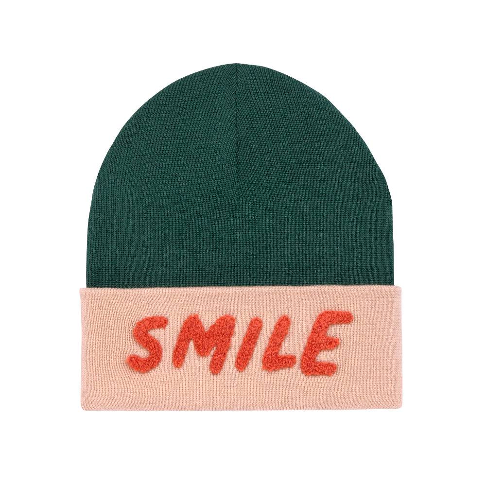 Lässig Beanie Mütze Kinder - Merino Wolle, Little Gang, Smile Grün Im Verkauf