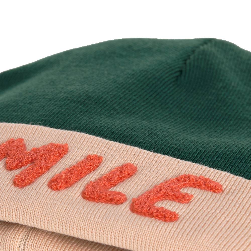Lässig Beanie Mütze Kinder - Merino Wolle, Little Gang, Smile Grün Im Verkauf