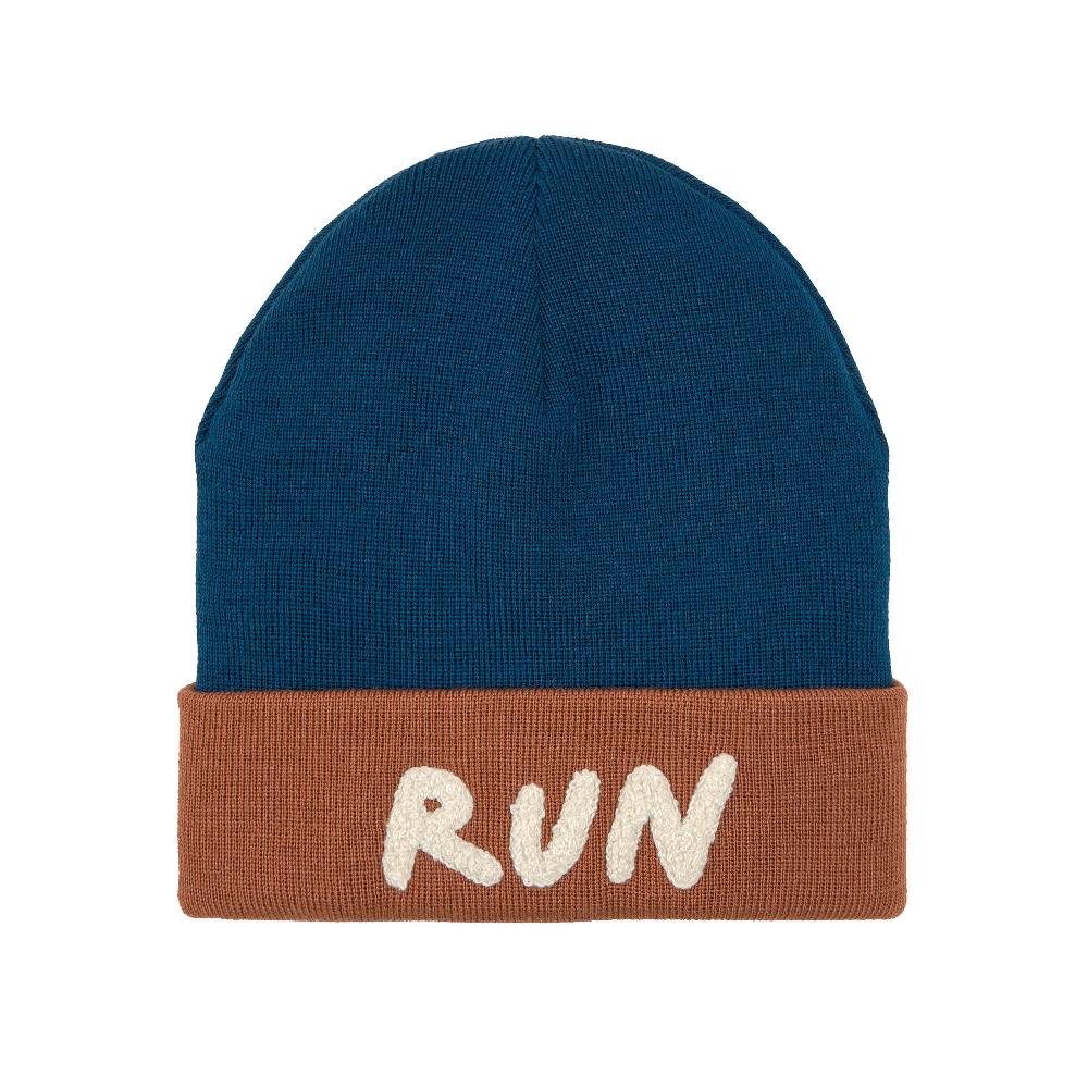 Lässig Beanie Mütze Kinder - Merino Wolle, Little Gang, Run Braun