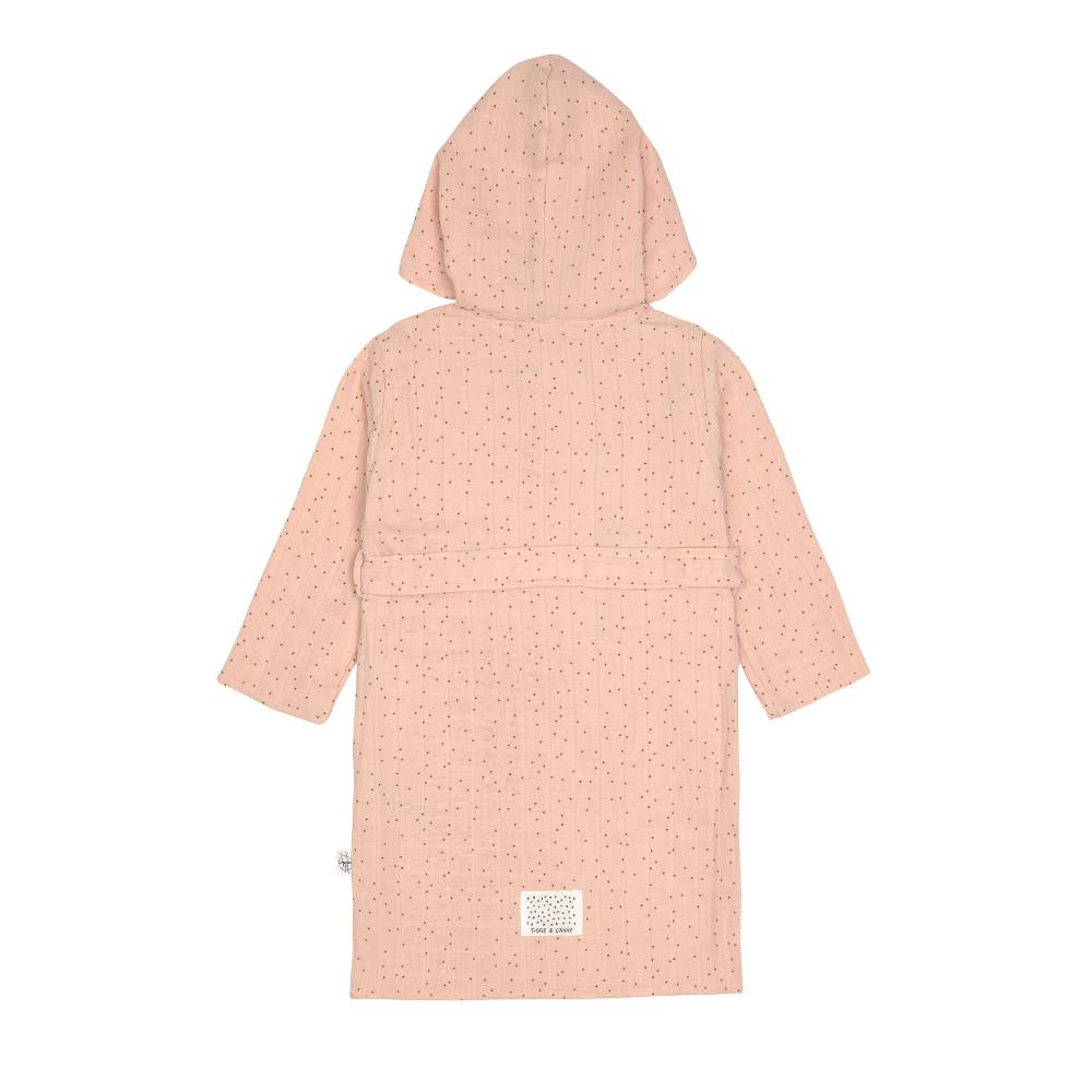 Lässig Bademantel Kinder aus Musselin - Punkte, Rosa 50% Rabatt für begrenzte Zeit