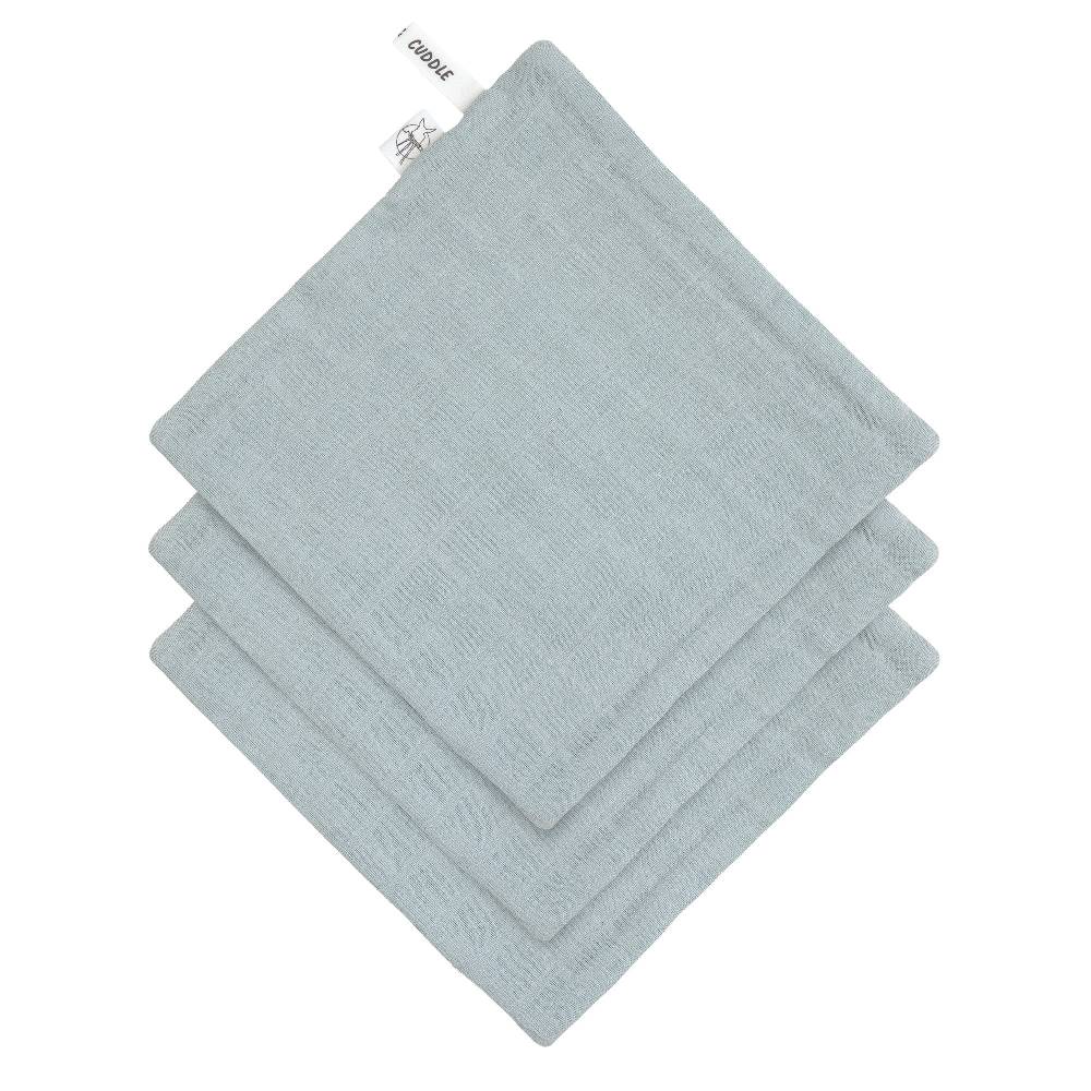 Lässig Musselin Waschlappen Baby 3er Set, Hellblau