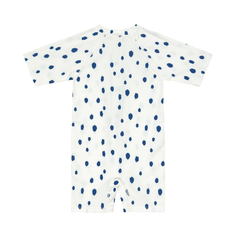 Lässig Schwimmanzug Kinder Kurzarm (UV Schutz) - Punkte, Blau Weiß Tägliche Deals