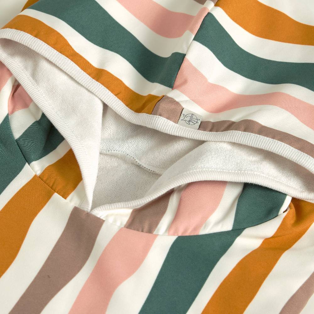 Lässig UV Badeponcho Kinder - Wellen, Rosa Weiß VIP-Rabatte
