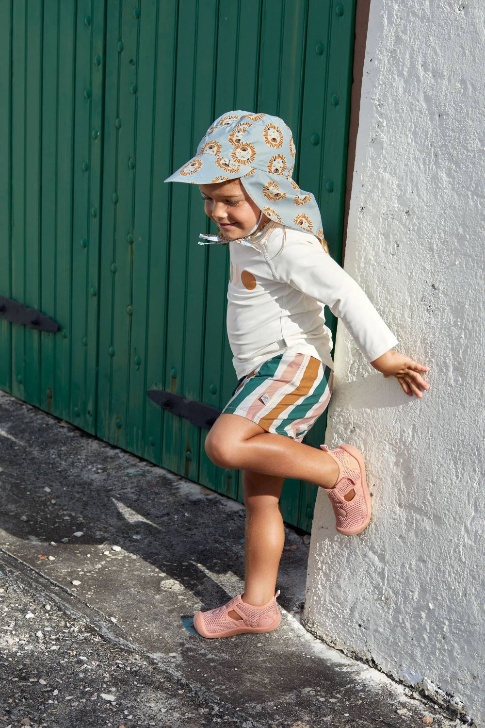 Lässig Sonnenhut Baby (UV Schutz & Nackenschutz) - Löwe, Hellblau Sonderangebot der Fabrik