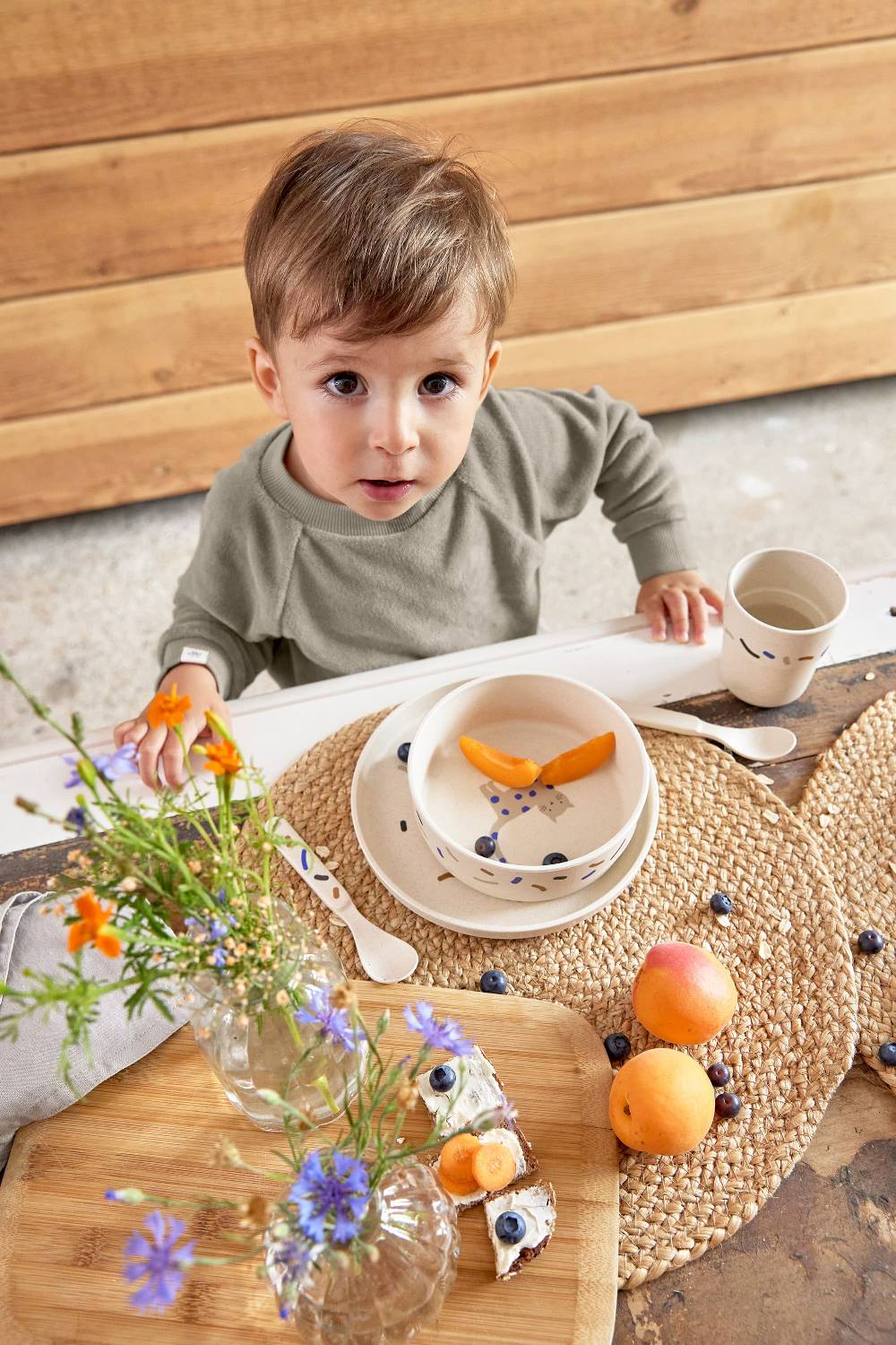 Lässig Kindergeschirr Set (Teller - Schüssel - Becher - Löffel), Little Mateys Royal Blau Kostenloser Versand international