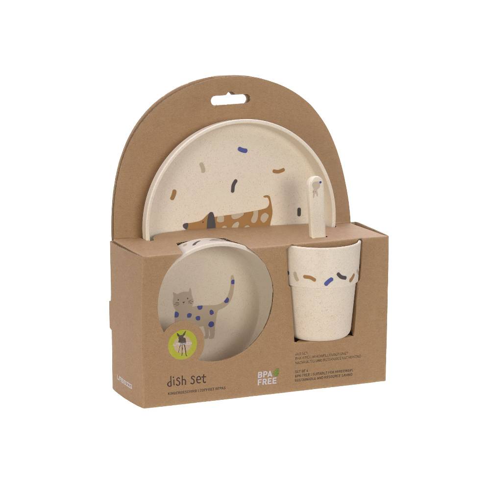 Lässig Kindergeschirr Set (Teller - Schüssel - Becher - Löffel), Little Mateys Royal Blau Kostenloser Versand international
