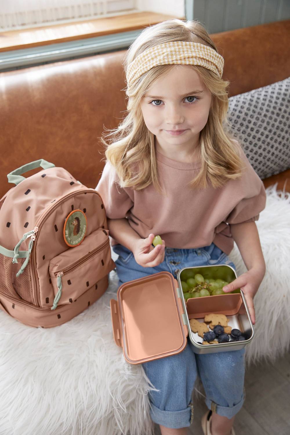 Lässig Brotdose Kinder - Edelstahl Lunchbox, Happy Prints Karamell Outlet