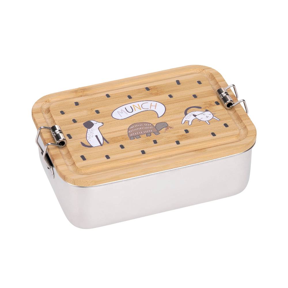 Lässig Brotdose Kinder - Edelstahl Lunchbox, Happy Prints