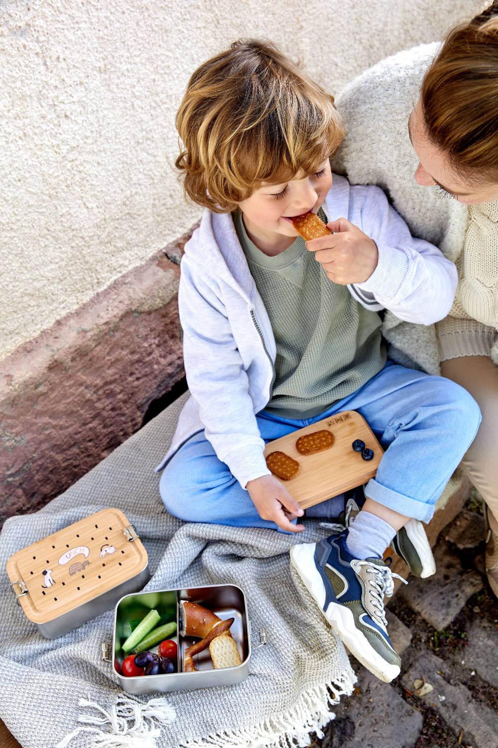 Lässig Brotdose Kinder - Edelstahl Lunchbox, Happy Prints Versandkostenfrei