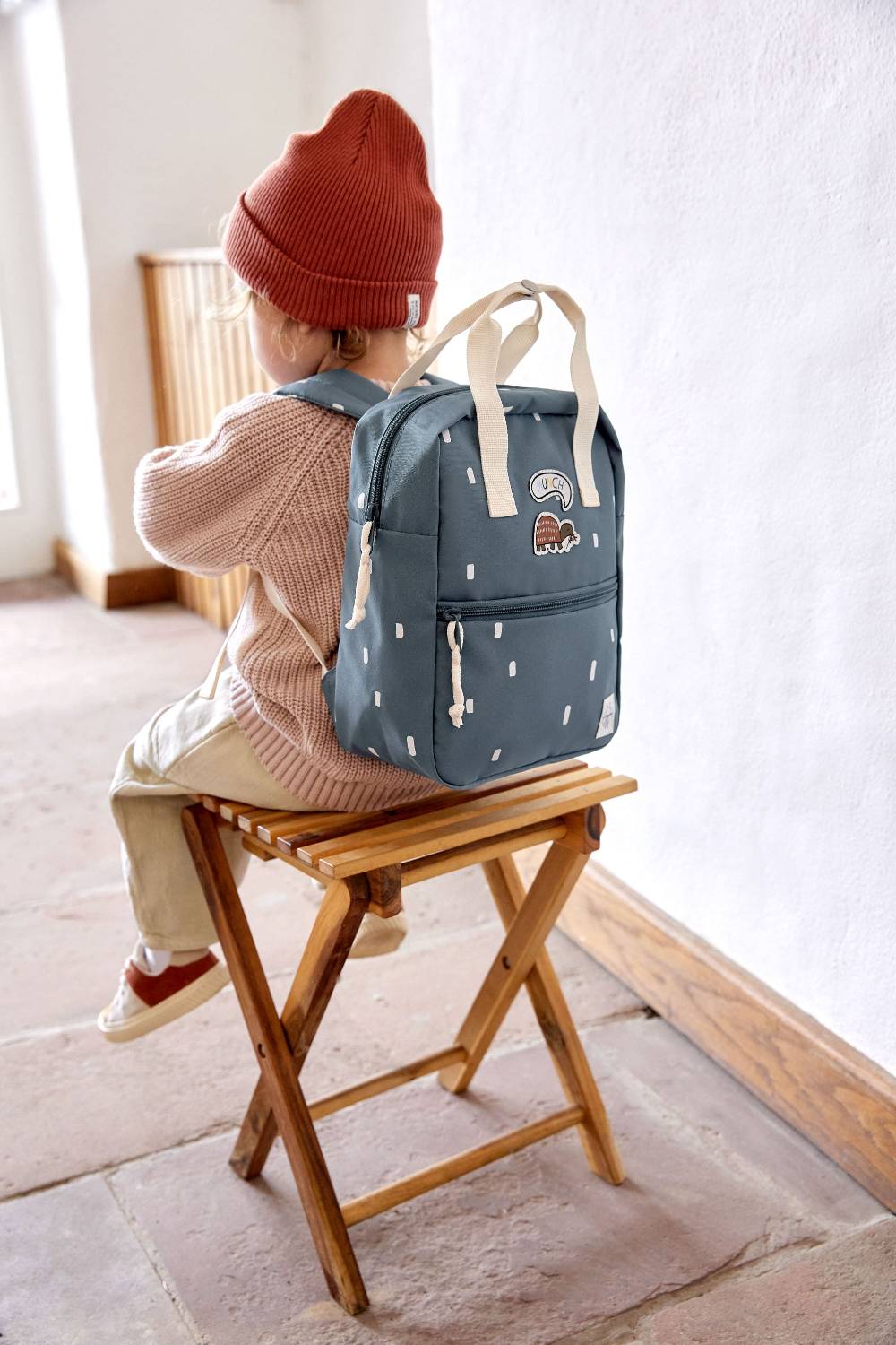 Lässig Kindergartenrucksack Square - Happy Prints, Dunkelblau Preisnachlass