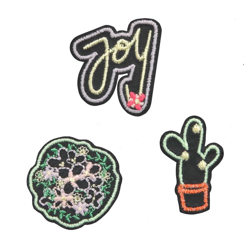 Lässig Textil-Sticker (3 Stk) - BOLD Match, Joy Schwarz Blitzangebot