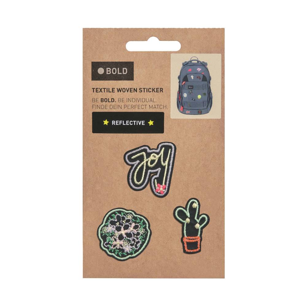 Lässig Textil-Sticker (3 Stk) - BOLD Match, Joy Schwarz Blitzangebot