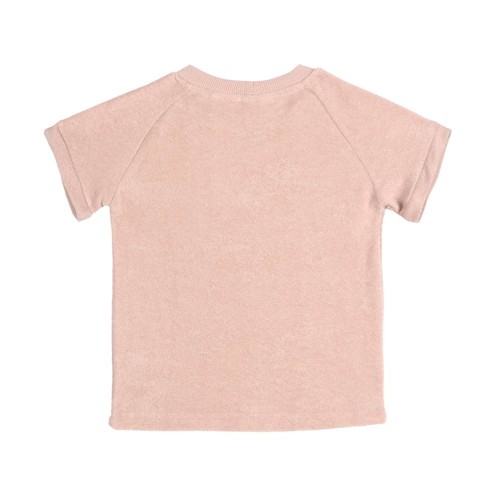 Lässig Frottee T-Shirt Kinder - Powder Pink, Rosa Große Rabatte