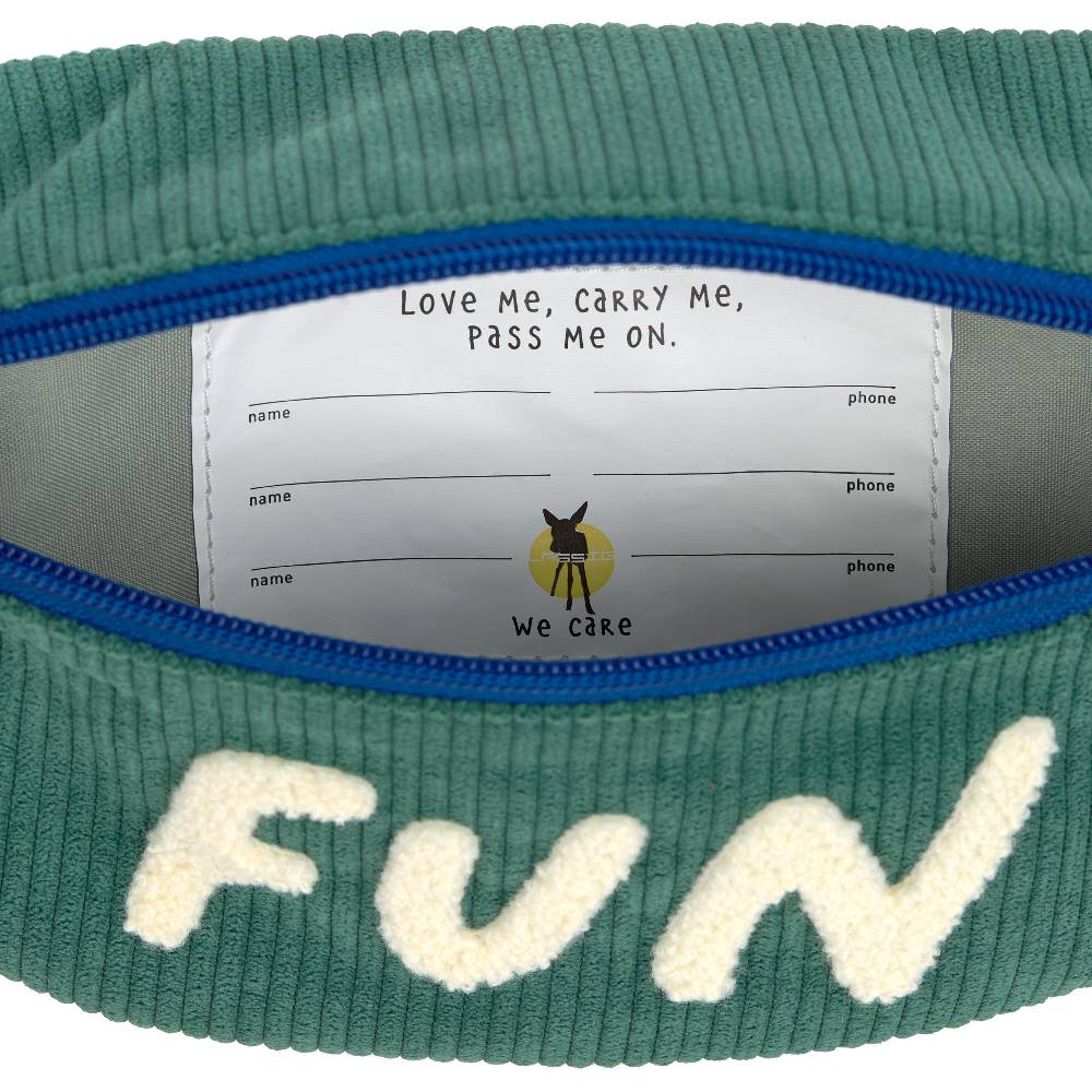 Lässig Bauchtasche Kinder Cord - Little Gang, Fun, Grün Räumungsverkauf