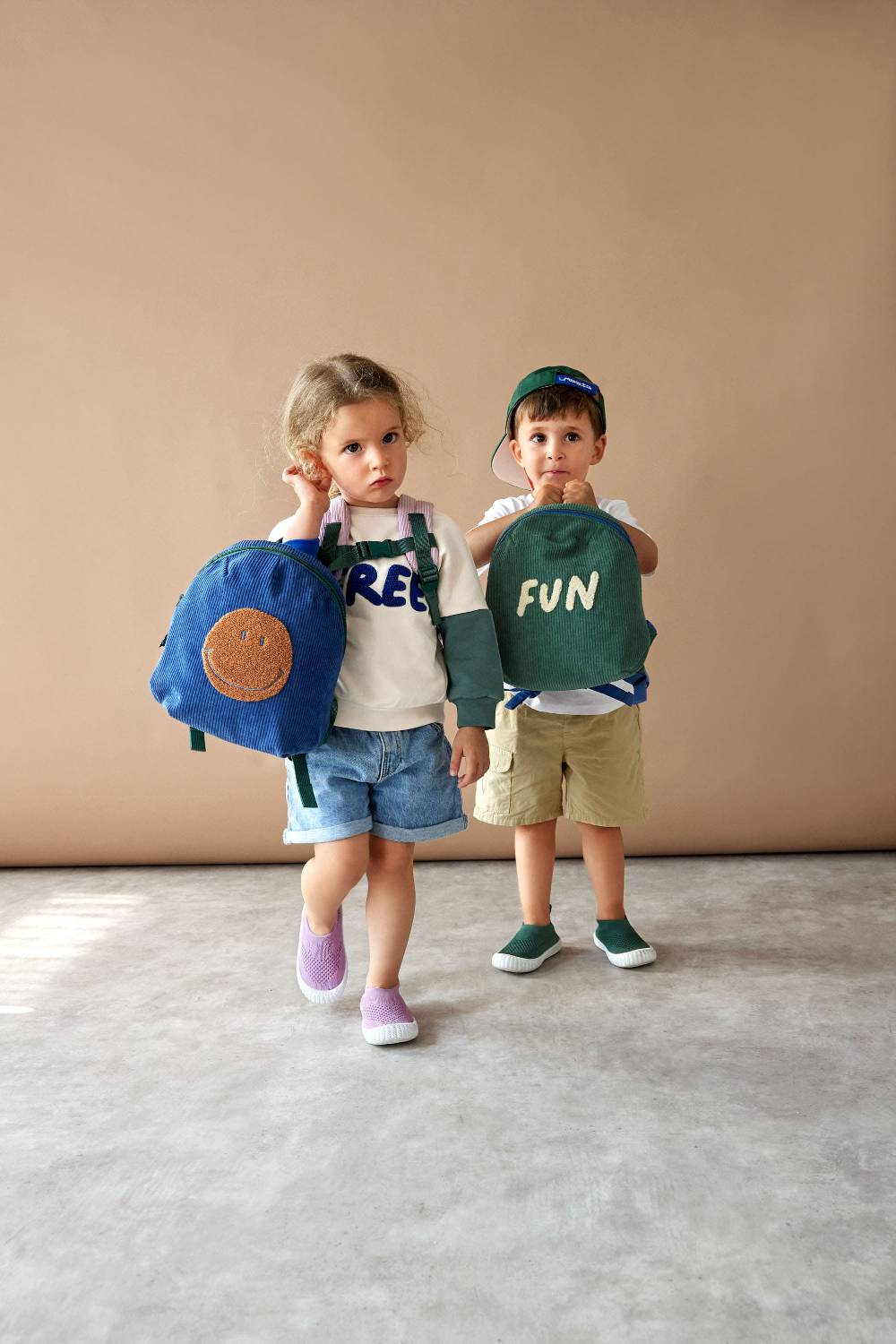 Lässig Kindergartenrucksack Tiny Cord - Little Gang, Smile, Blau Sonderangebote