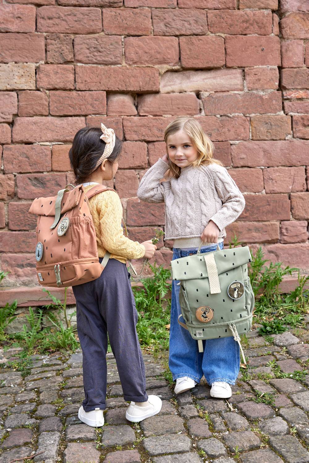 Lässig Kindergartenrucksack Rolltop - Happy Prints, Oliv Nur für heute