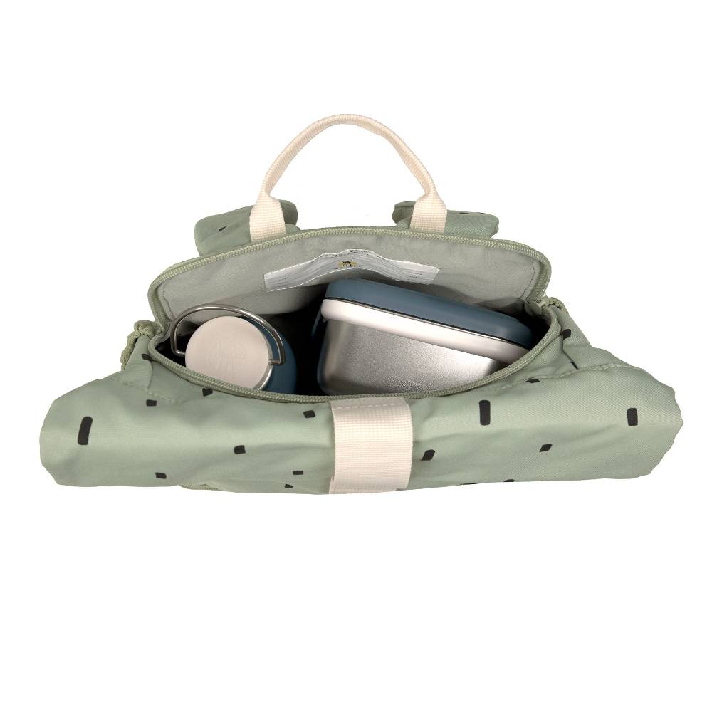 Lässig Kindergartenrucksack Rolltop - Happy Prints, Oliv Nur für heute