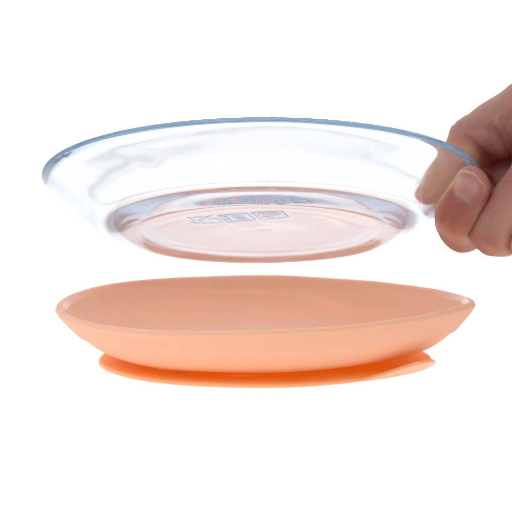 Lässig Kindergeschirr Set Glas (Becher Schüssel Teller), Orange Online