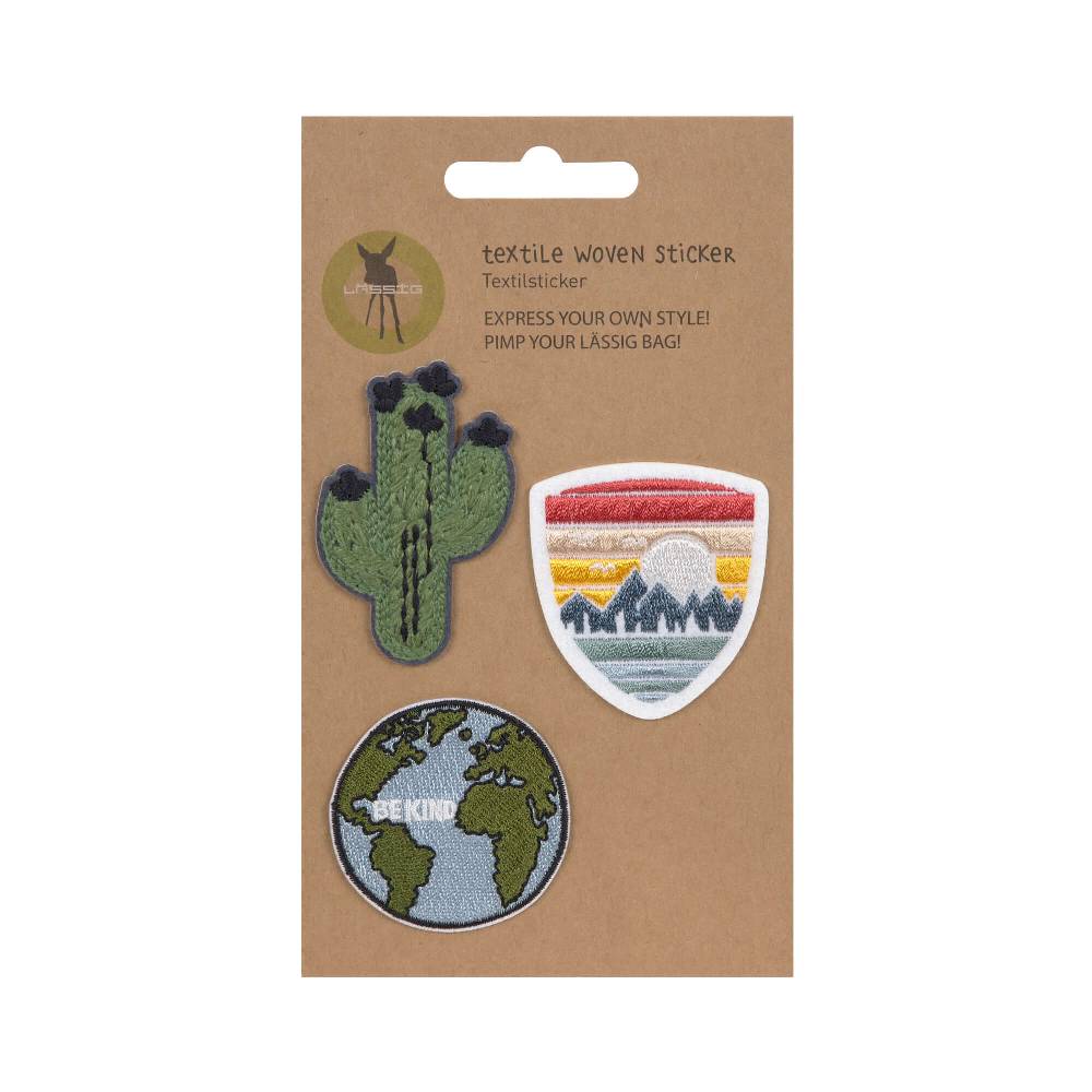 Lässig Textil-Sticker (3 Stk) - Schul Set Unique, Weltweit Fabrikpreis