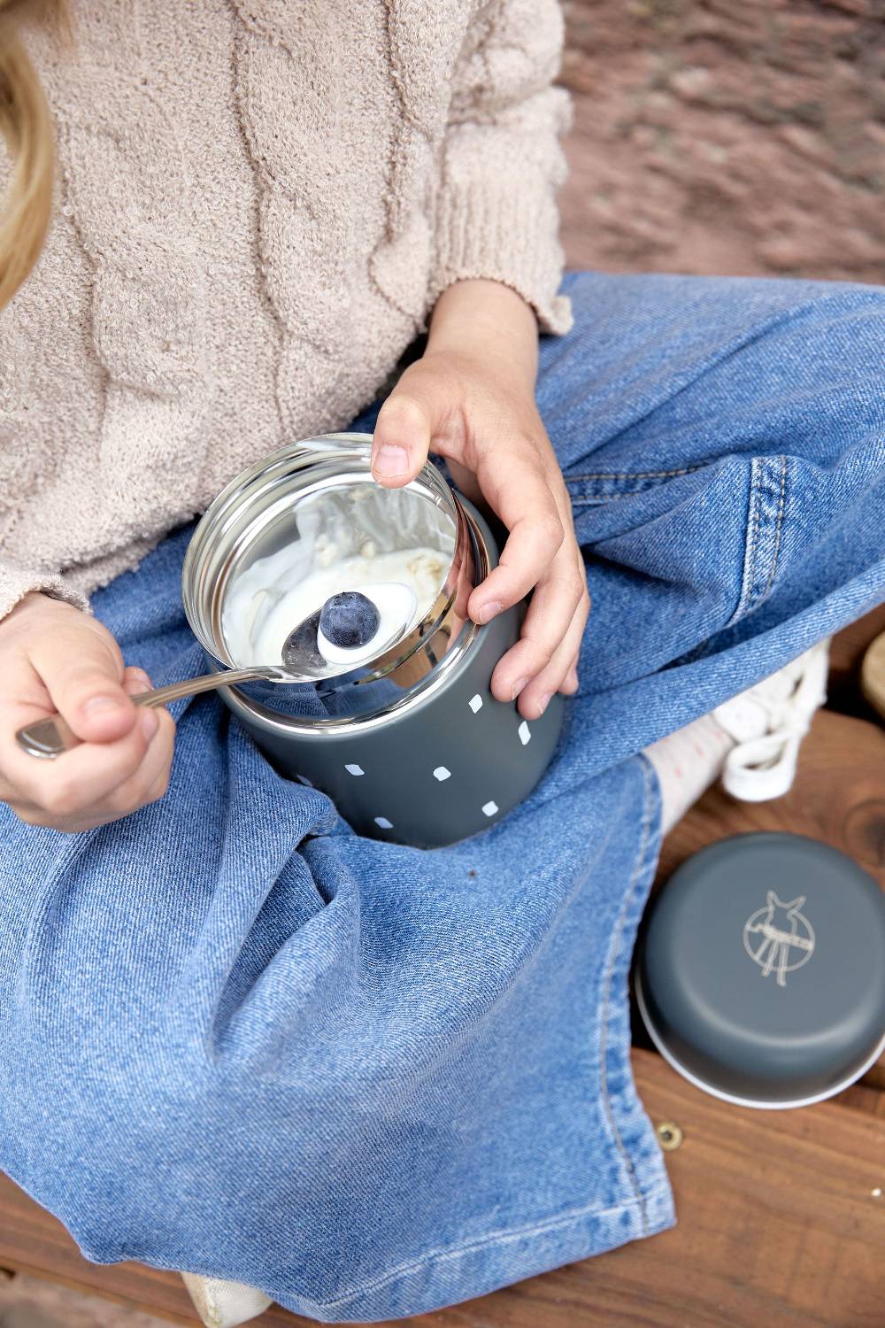 Lässig Thermobehälter 350ml - Happy Prints, Dunkelblau Online Shopping