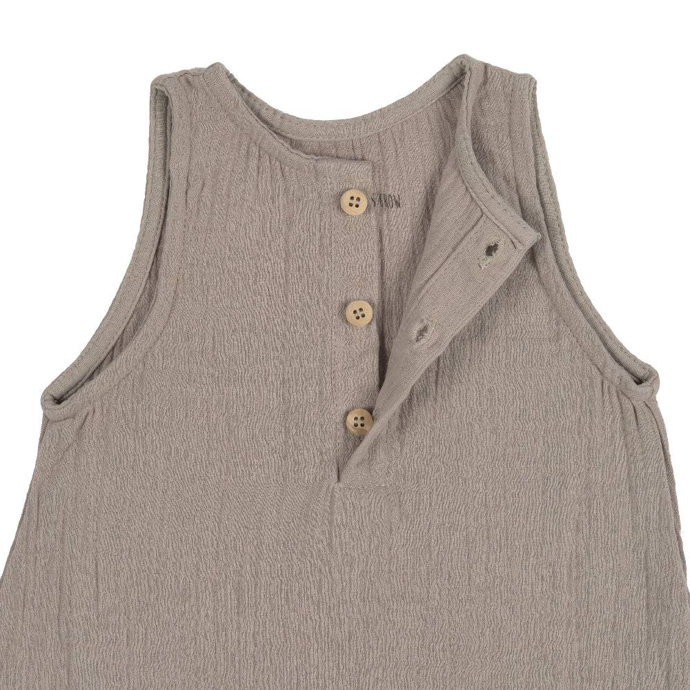 Lässig Baby Jumpsuit - Bio Baumwolle, Taupe, Grau Black Friday