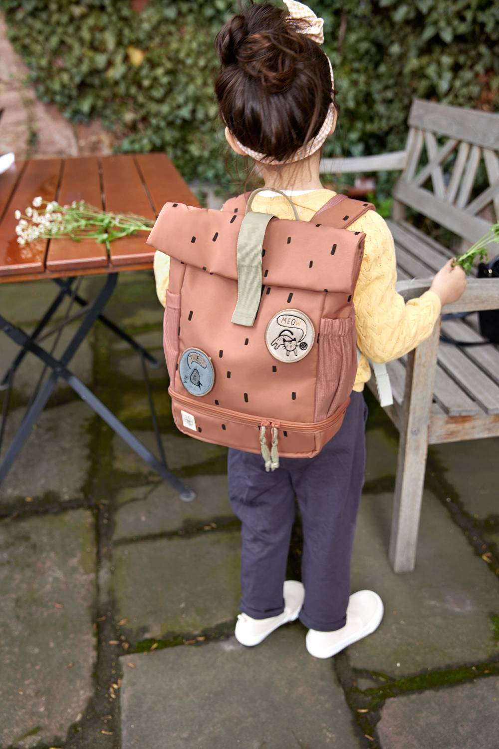 Lässig Kindergartenrucksack Rolltop - Happy Prints, Karamell Saisonale Angebote