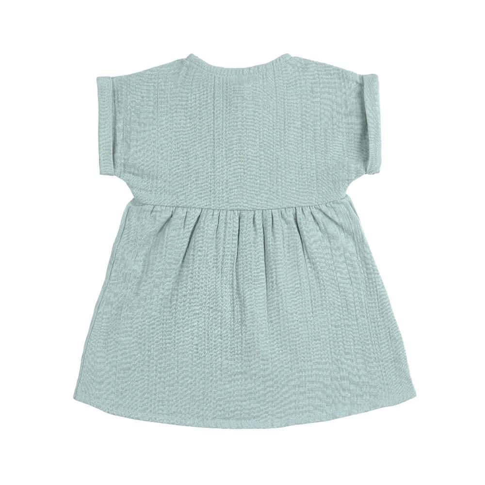 Lässig Musselin Kinderkleid - Bio Baumwolle, Silbergrau Tägliche Deals