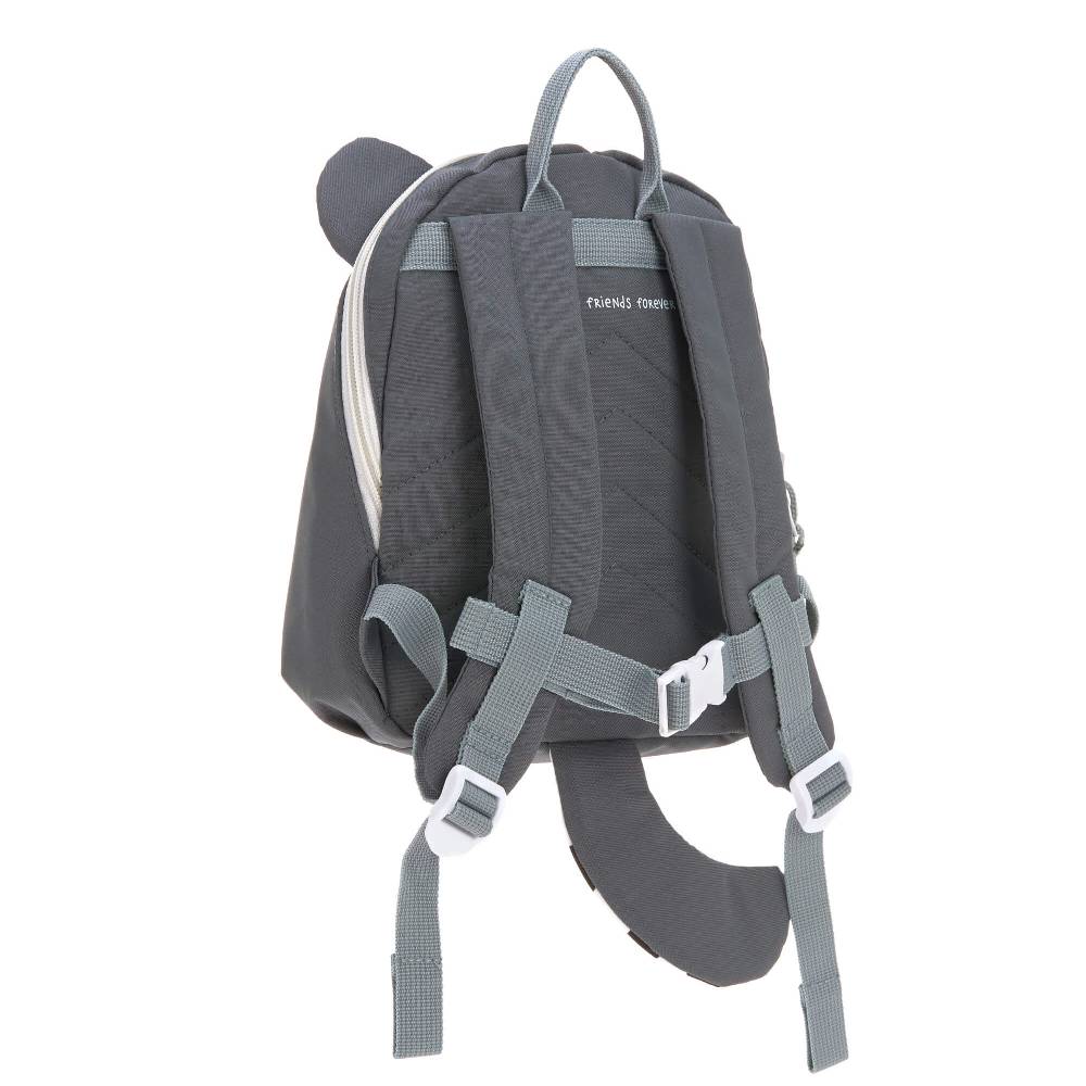 Lässig Kindergartenrucksack Tiny - Waschbär, Grau Nur für heute