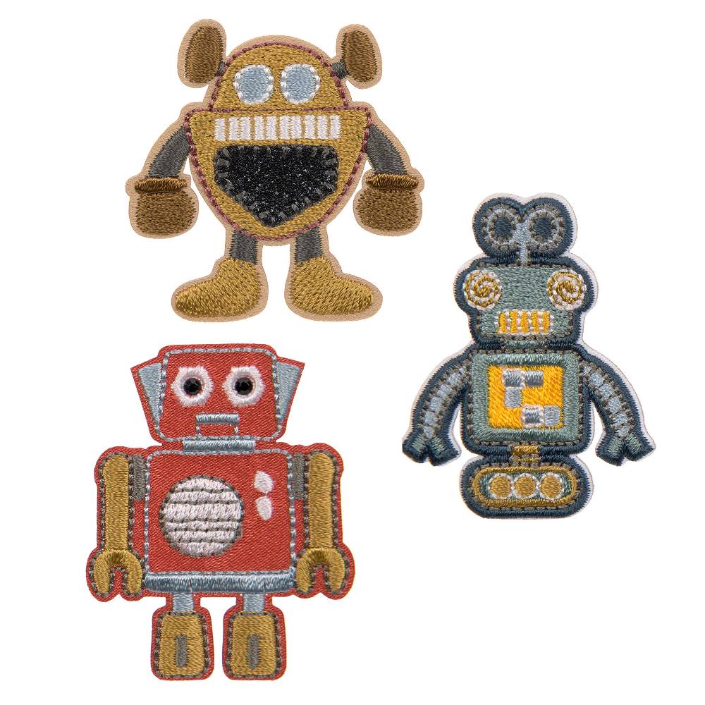 Lässig Textil-Sticker (3 Stk) - Schul Set Unique, Roboter Vierteljährliche Förderung