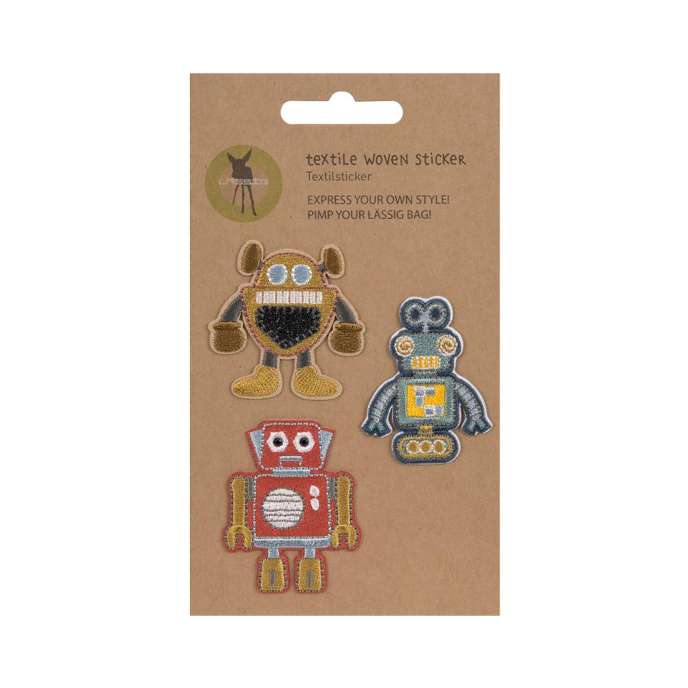 Lässig Textil-Sticker (3 Stk) - Schul Set Unique, Roboter Vierteljährliche Förderung