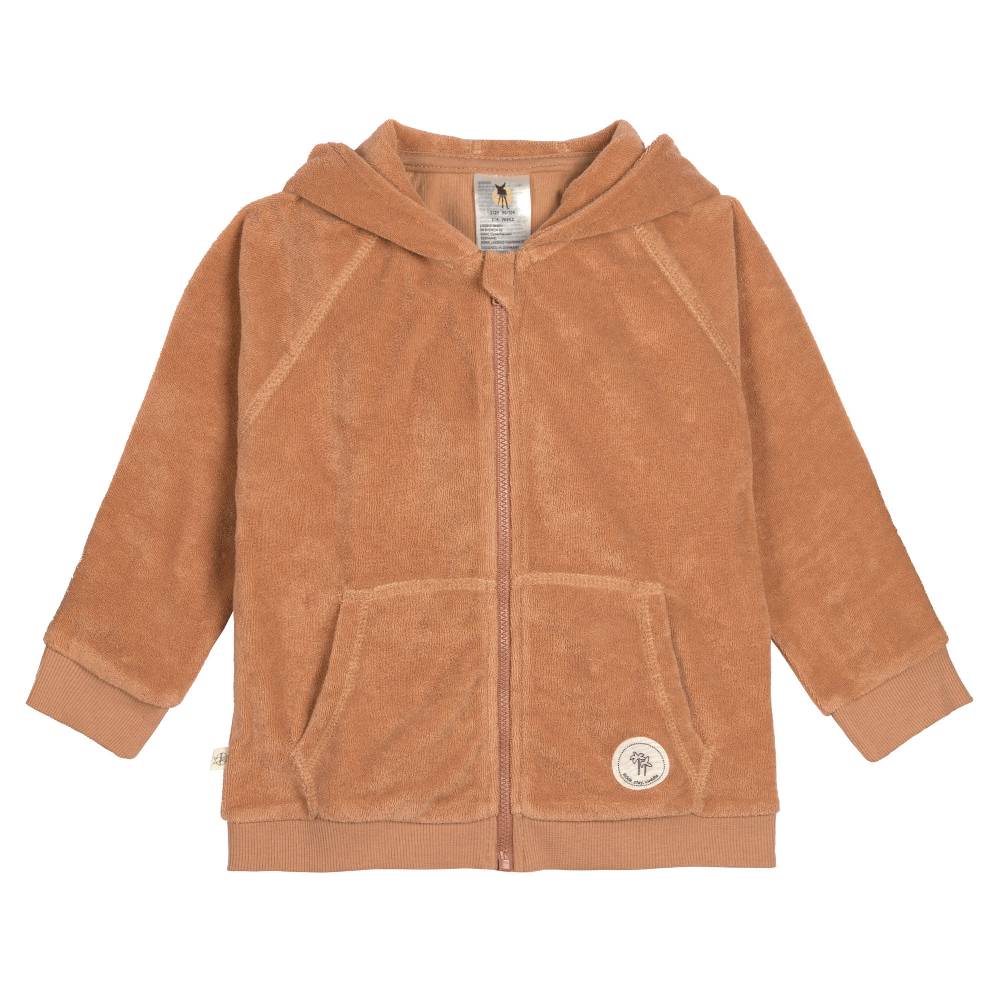 Lässig Frottee Jacke Kinder, Karamell