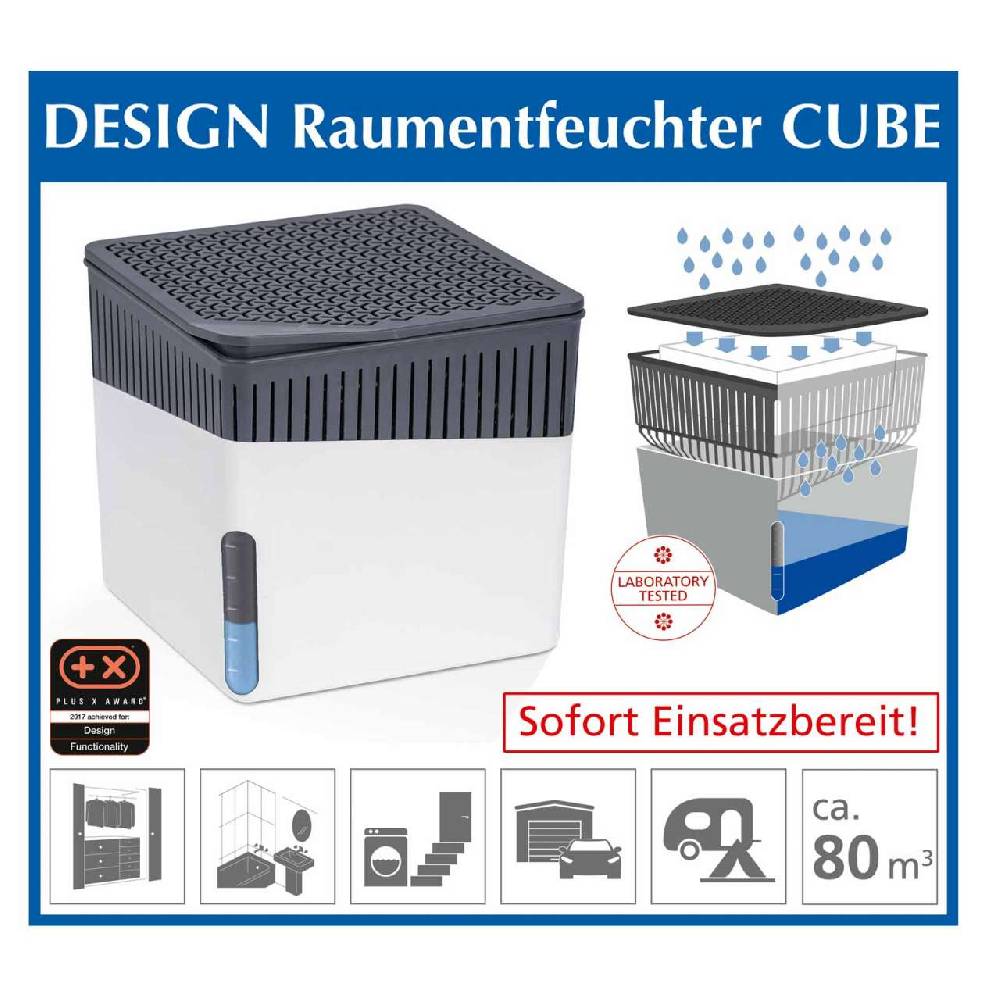 purenature Room dehumidifier without electricity-Cube 1 kg,environmentally friendly design Vatertagsangebot