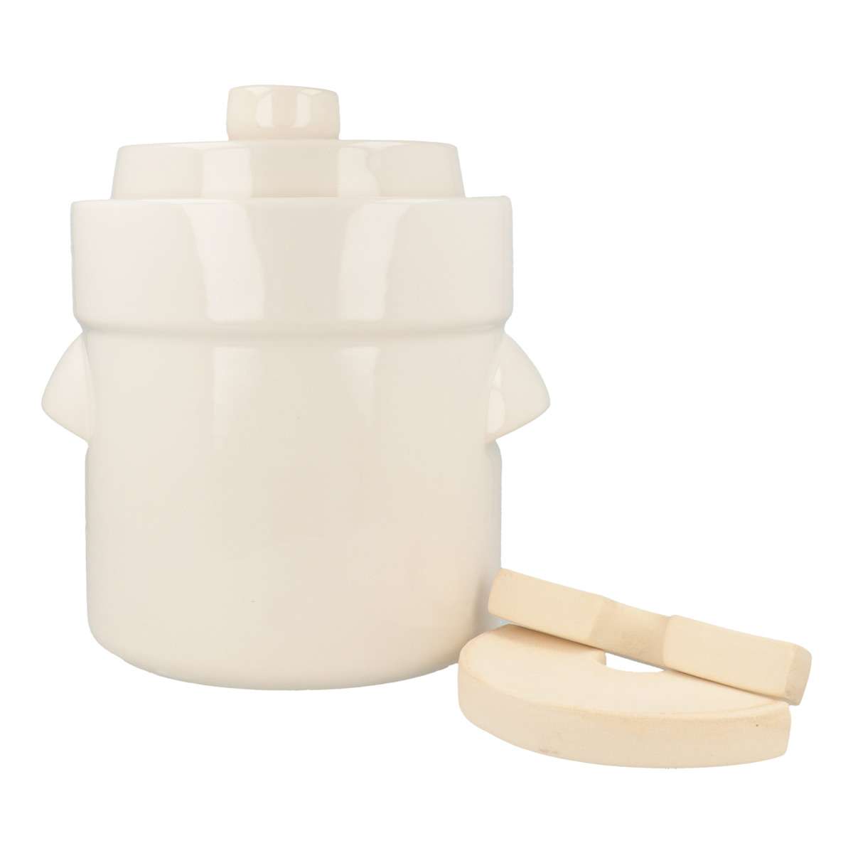 purenature PureNature rum pot/fermenting pot straight, with stone, cream colored Tiefpreis