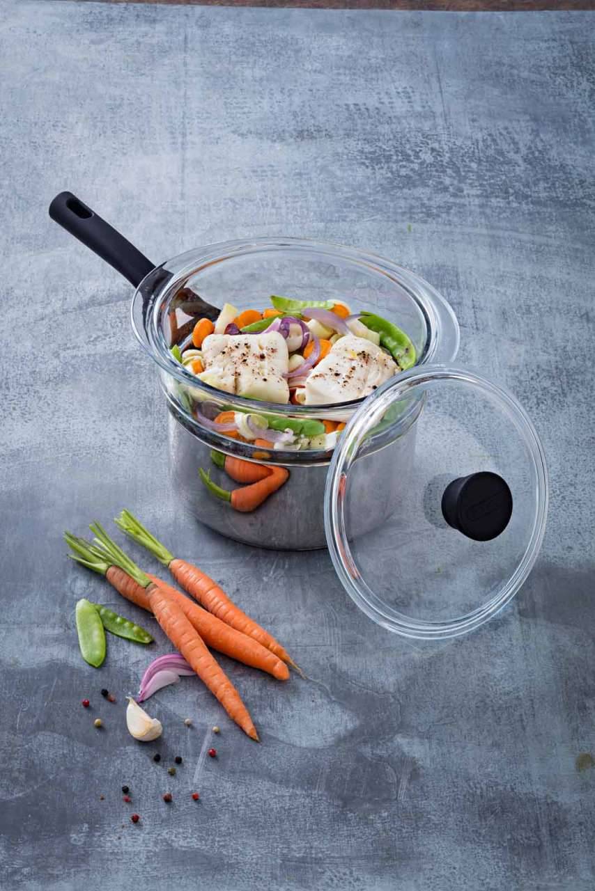 purenature Pyrex steaming/steaming glass insert 50% Rabatt mit kostenlosem Versand