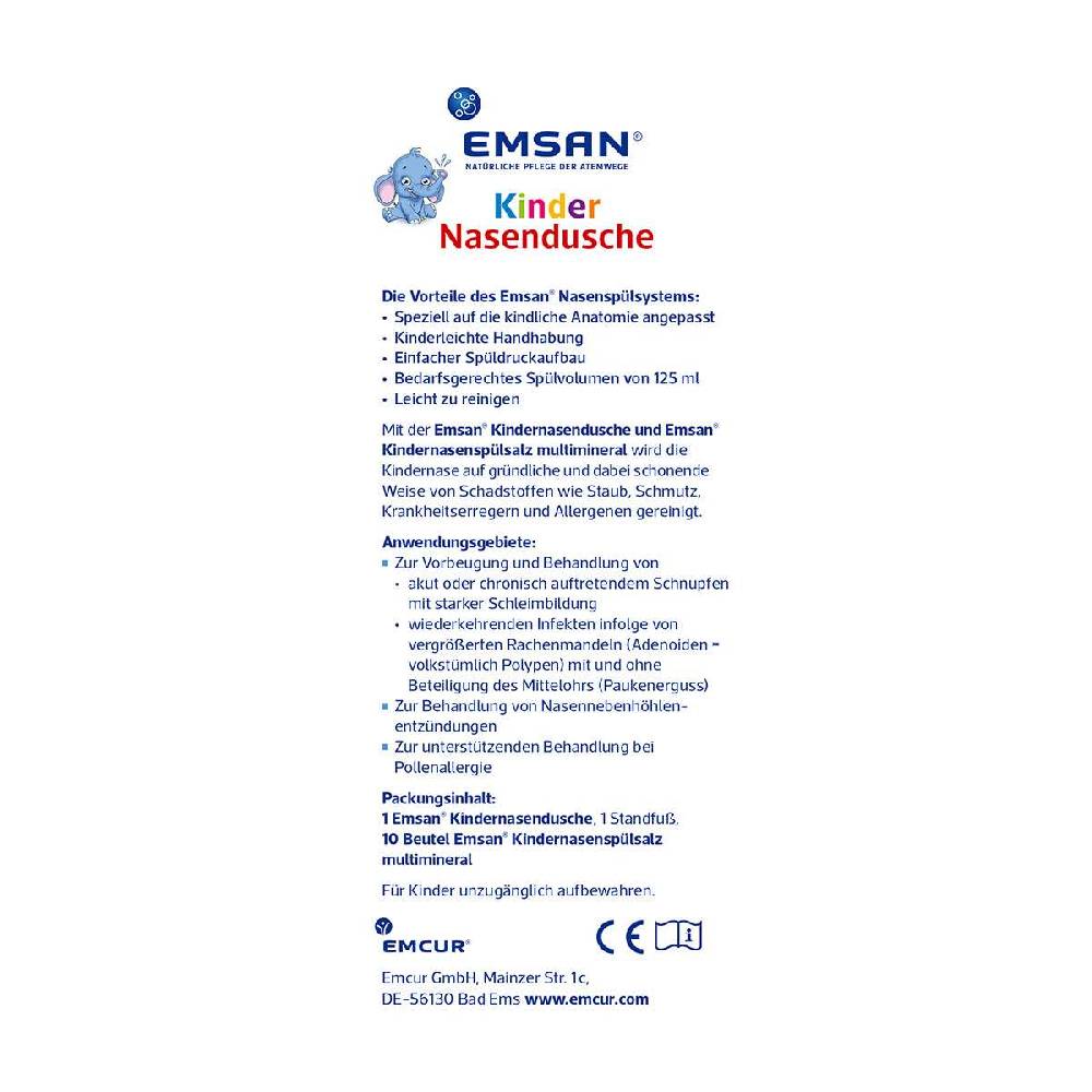 emsan Emcur Nose Flush for Children & 10 Sachets of Mineral Salt Schlussverkauf