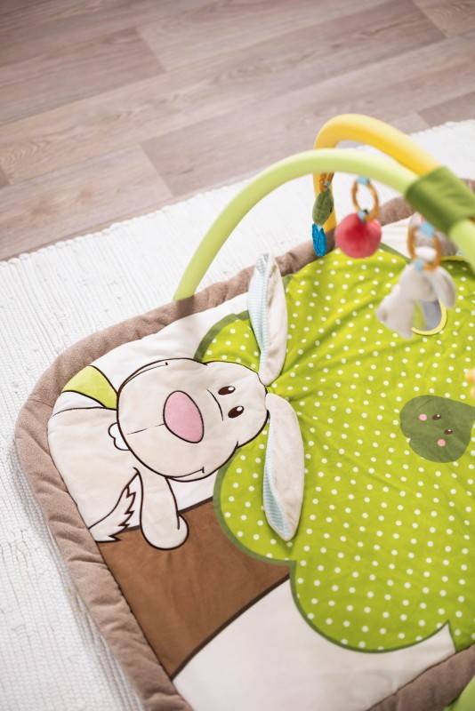 NICI 3-D Activity-Decke Hase und Eule mit Spielkissen und Spielbogen Fabrikladen