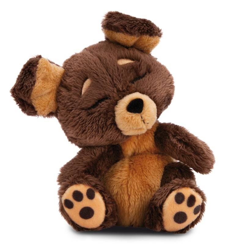 NICI Kuscheltier Sleeping Pets brauner Hund 12cm im grünen Körbchen NICI GREEN Letzter Tag