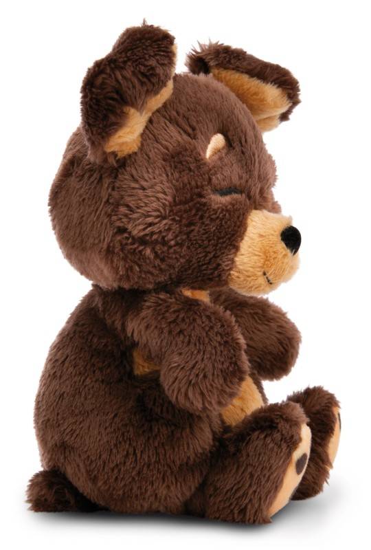NICI Kuscheltier Sleeping Pets brauner Hund 12cm im grünen Körbchen NICI GREEN Letzter Tag