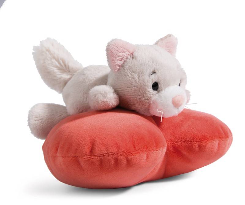 NICI Kuscheltier Love Katze auf Herz liegend NICI GREEN Sonderangebot