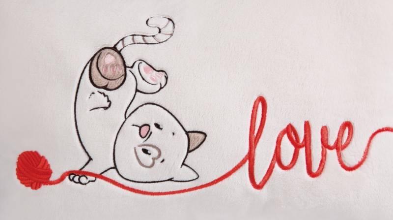 NICI Rechteckiges Kissen Katze "Love" NICI GREEN Großer Ausverkauf