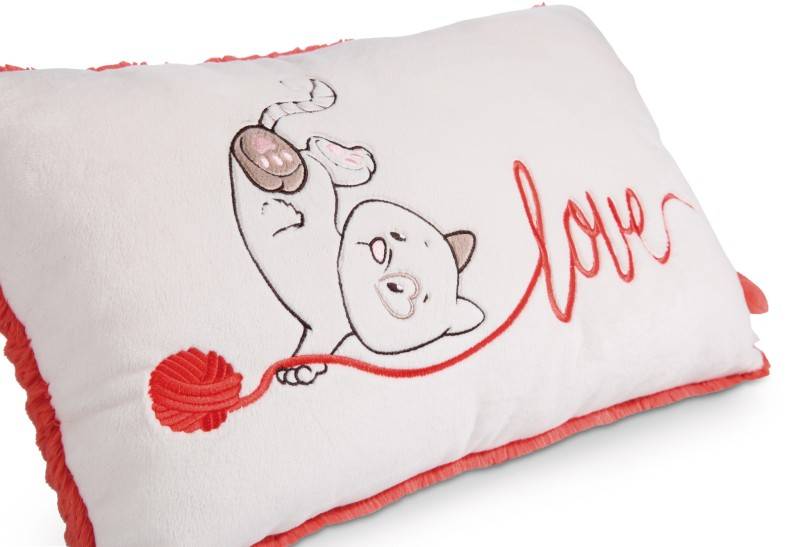 NICI Rechteckiges Kissen Katze "Love" NICI GREEN Großer Ausverkauf
