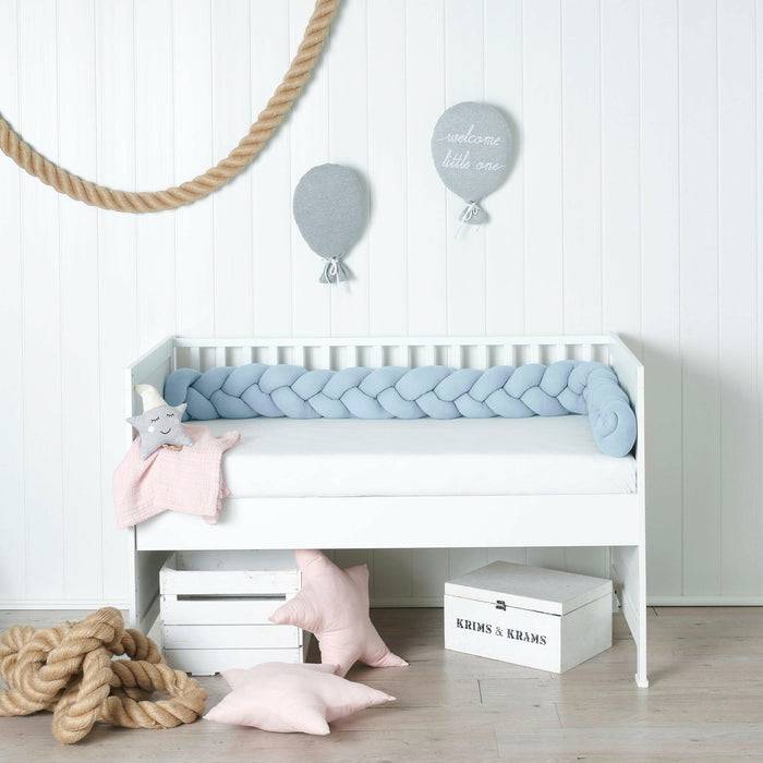 Nordic Coast Company Bettschlange geflochten Hellblau Jersey Hotsell