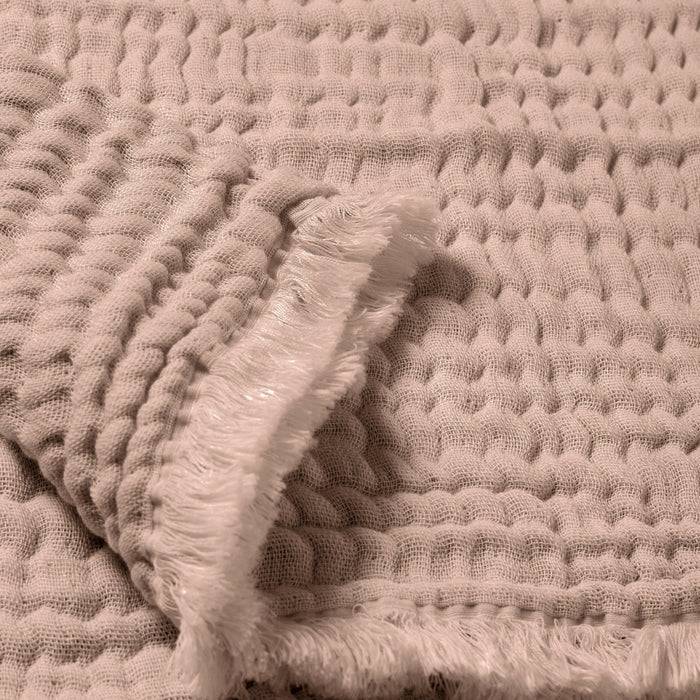 Nordic Coast Company Musselin Fransendecke Altrosa Kostenloser Versand international