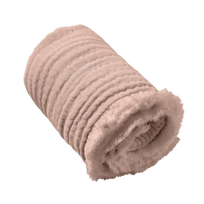 Nordic Coast Company Musselin Fransendecke Altrosa Kostenloser Versand international