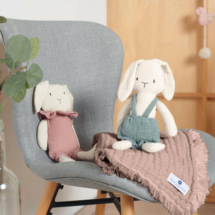 Nordic Coast Company Musselin Fransendecke Altrosa Kostenloser Versand international
