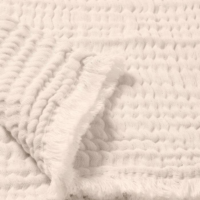 Nordic Coast Company Musselin Fransendecke Puder Black Friday Preise