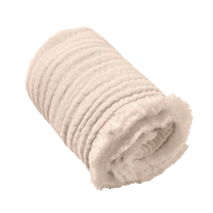 Nordic Coast Company Musselin Fransendecke Puder Black Friday Preise
