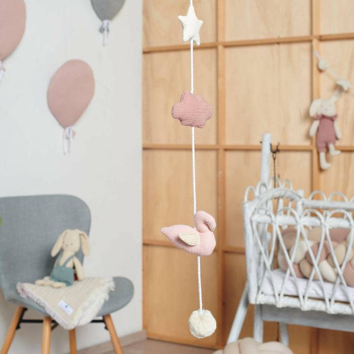 Nordic Coast Company Wandgirlande Musselin Schwan Small Online Outlet