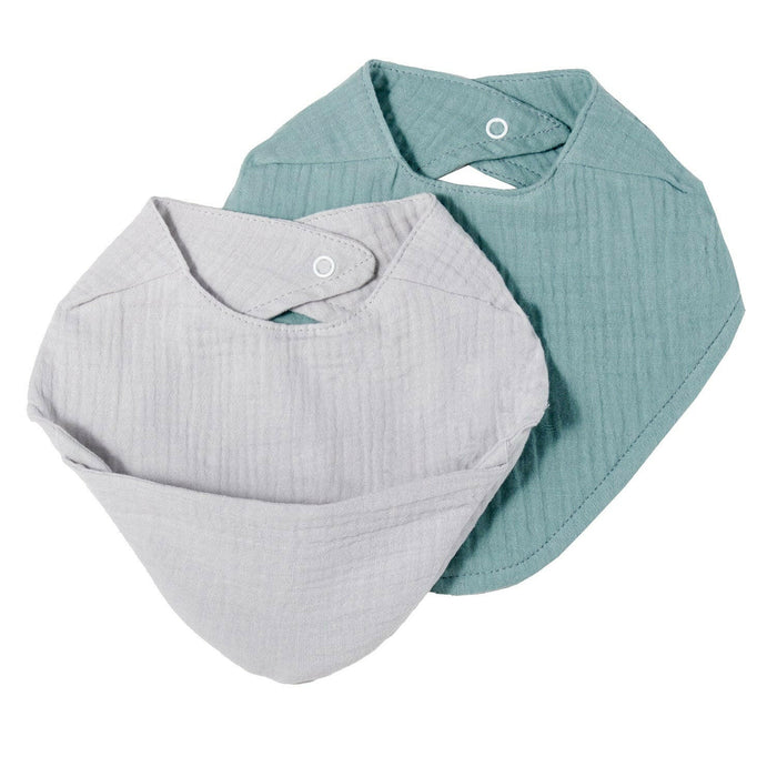 Nordic Coast Company Musselin Lätzchen-Set Grau & Mint Nur noch ein Tag übrig